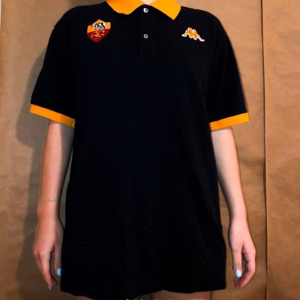 Vintage Kappa Black and Orange Polo